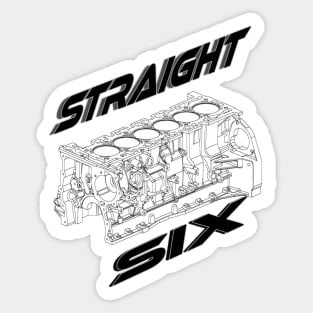 Engine Block Straight 6 (Black) Sticker